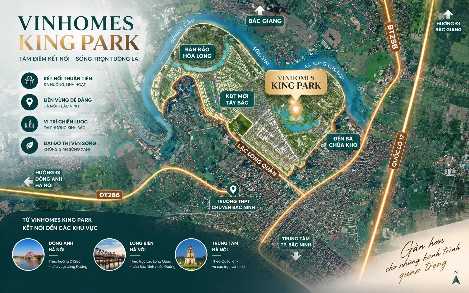 Vị trí dự án Vinhomes King Park tại khu vực Hòa Long Bắc Ninh